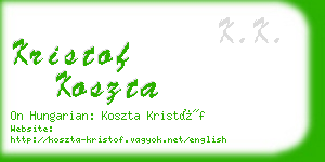 kristof koszta business card